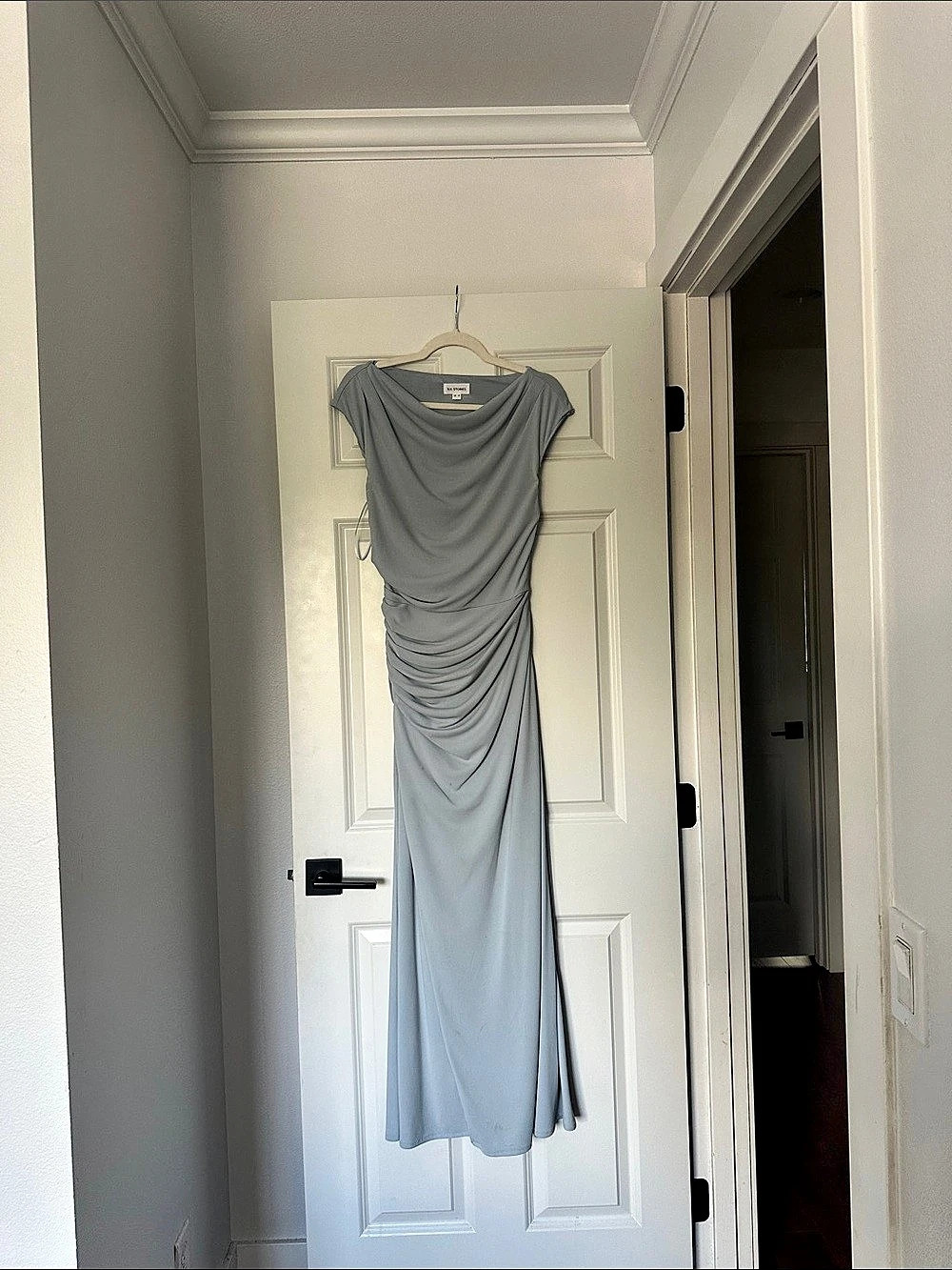 Ruched Midi Dress in Blue Like New